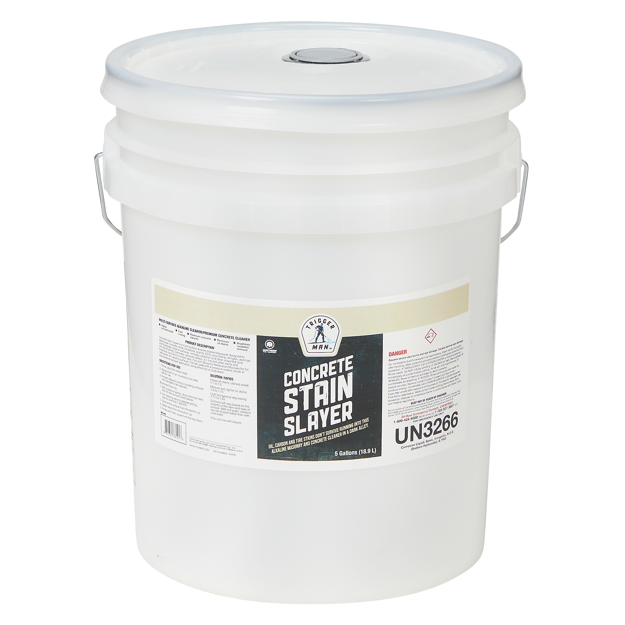 Trigger Man Concrete Stain Slayer, Pressure Washer Chemical, 5 Gallons